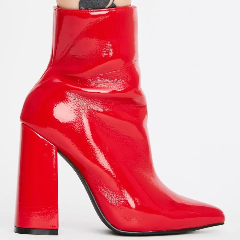 Red Hot Drama Mama Ankle Boots From Dolls Kill x Liliana